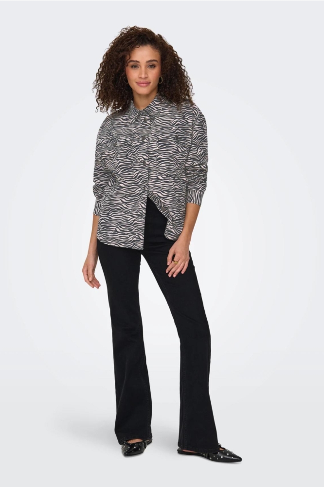 JDYRAY L/S SHACKET PNT 15343450 Ultimate Gray/BLACK ZEBRA